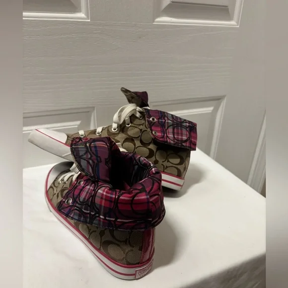 Coach Women Ankle Sneakers Signature Pattern Shoes Size 10 - Picture 10 of 16